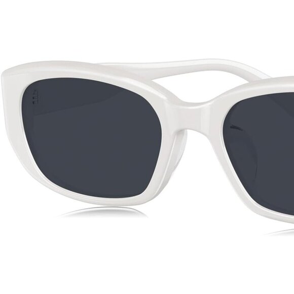 🆕 Women White Fashion Oversized Cat Eye Polarized Exclusive Eyewear Sunglasses - Picture 4 of 7